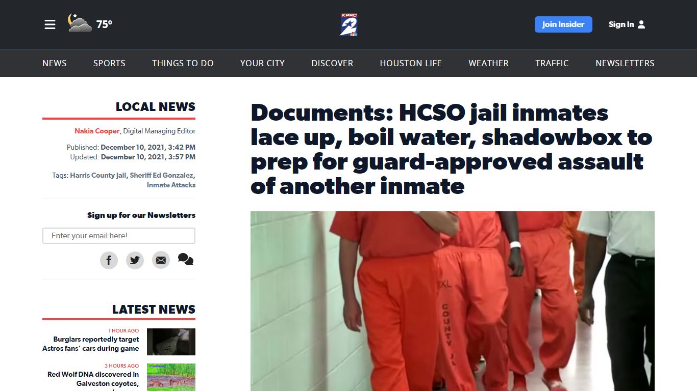 Documents: HCSO jail inmates lace up, boil water ...